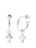 Recognised faith cross hoop earrings silver, UK version