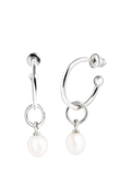 Recognised pearl hoop earrings sterling silver freshwater pearls (British brand)