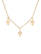 John Lewis Recognised Cross Trio Necklace Gold Plated Vermeil 40-45cm- Buy online at McGrocer