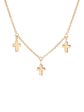 Recognised gold plated sterling silver trio cross necklace (British brand)