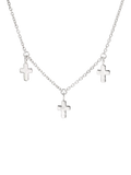 Recognised Cross Trio Necklace Gold Plated Vermeil 40-45cm
