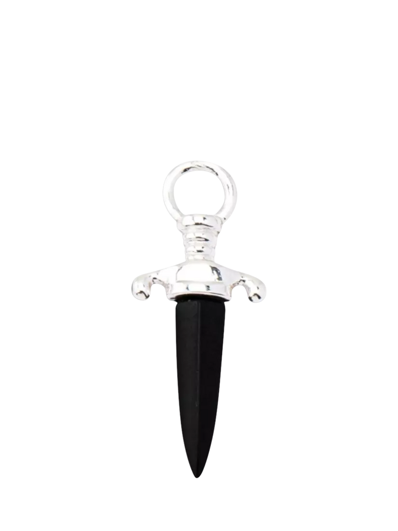 frkl. Dagger Charm Black enamel gold plated brass, imported from the UK