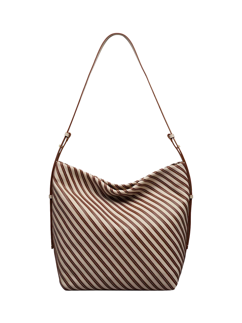 Radley Luxborough leather striped bucket bag (British brand)