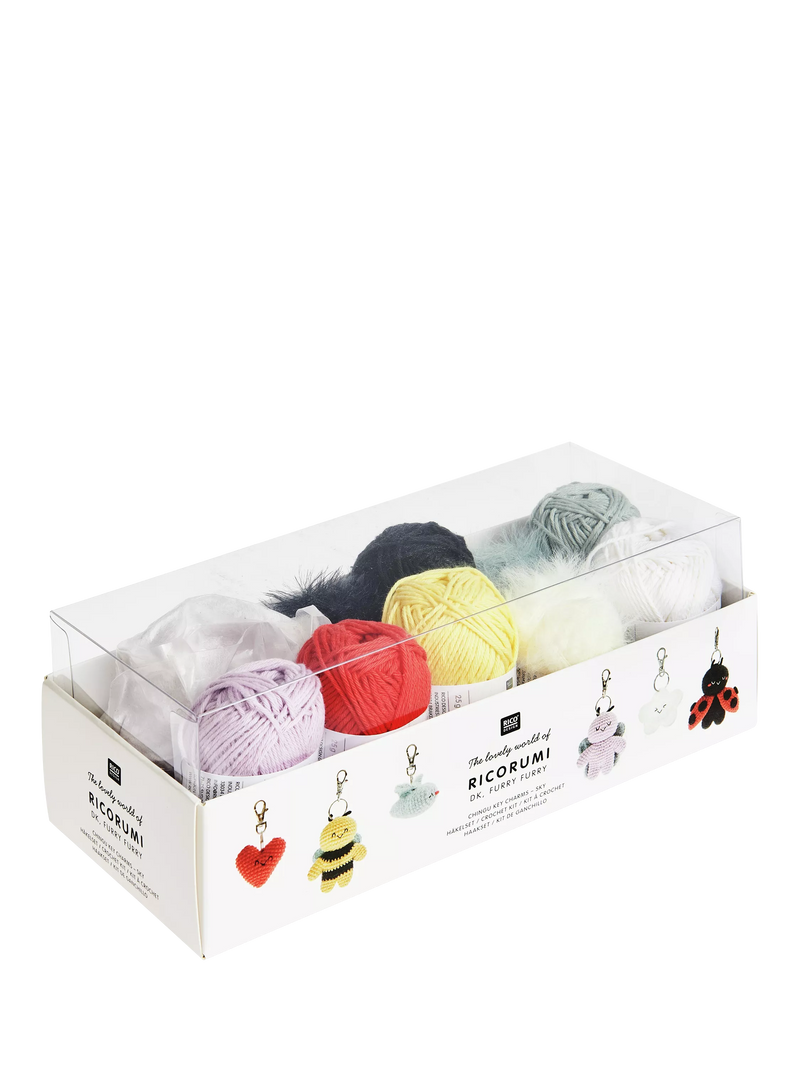 Rico Design Ricorumi Chingu Sky key rings crochet kit, imported from the UK