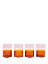 John Lewis Fazeek Two Tone Glass Tumblers Pink/Amber Set of 4 270ml- Buy online at McGrocer