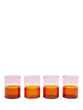 Fazeek two-tone glass tumblers pink amber 270ml - British product