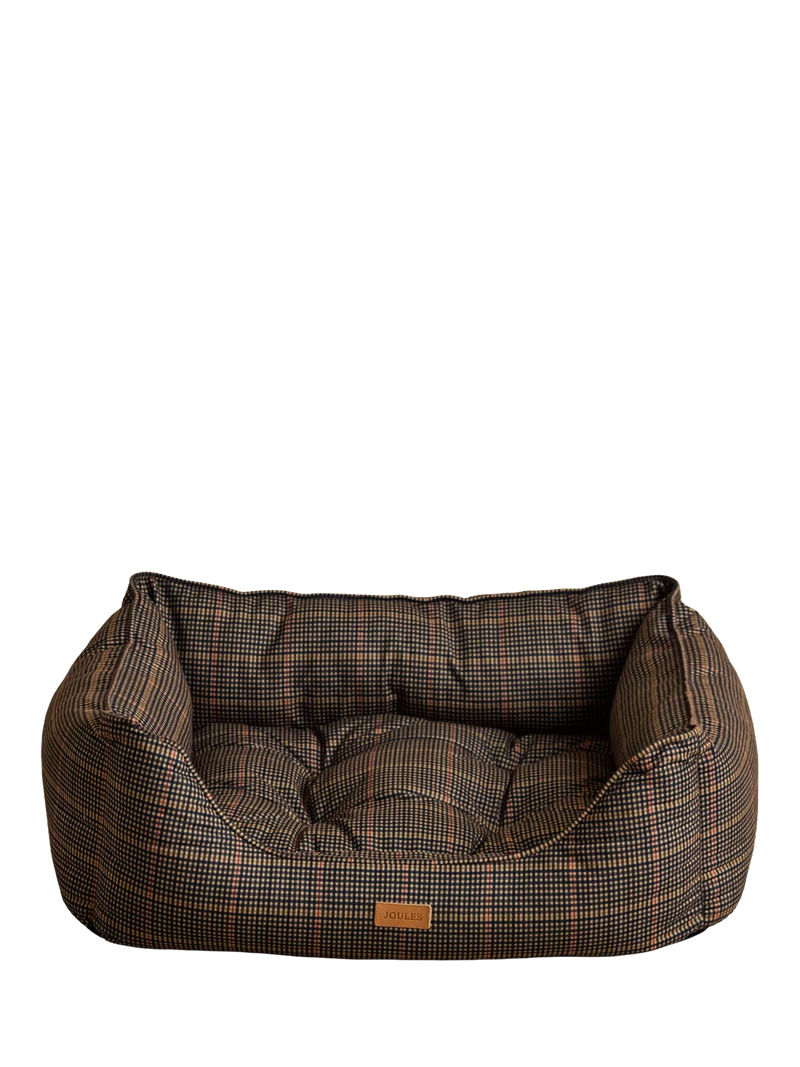 Joules Henson Check pet bed with padded sides, UK version