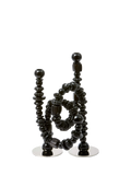 pols potten Beads Candle Holder black handmade glass - British product