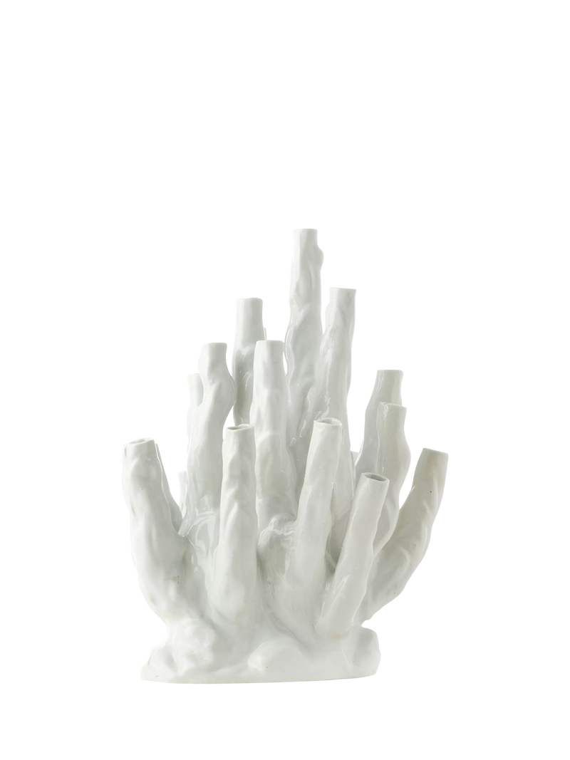 pols potten Coral ceramic vase white H45cm, UK version