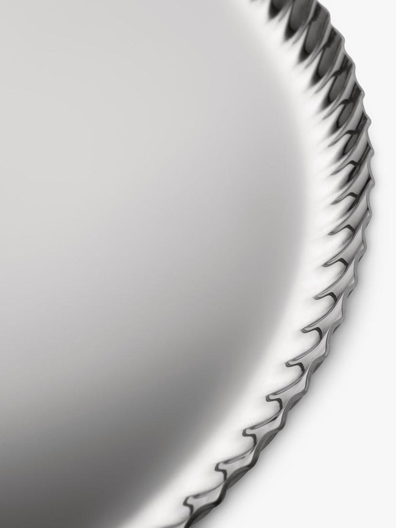 Alessi Pleats large round stainless steel tray 31cm, UK version