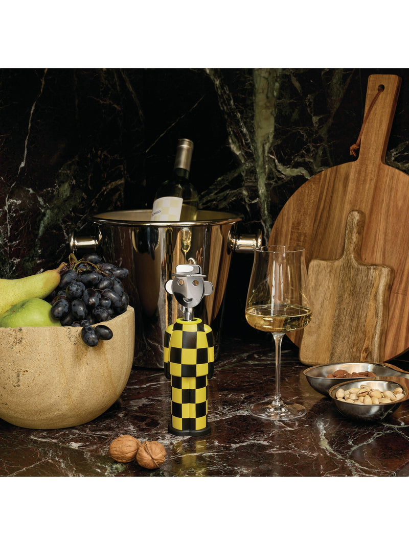 Alessi chequered corkscrew yellow black (British brand)