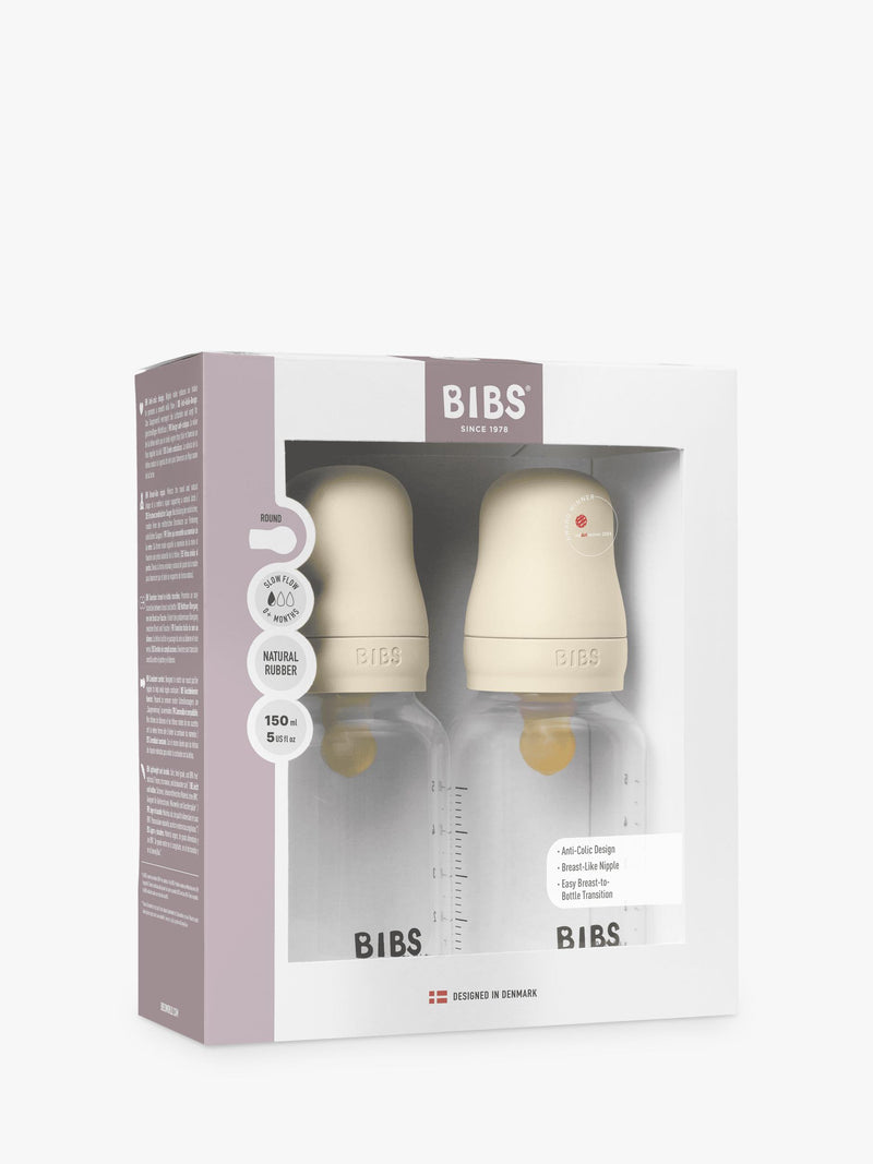 BIBS latex baby bottle slow flow 150ml pack of 2 (British brand)