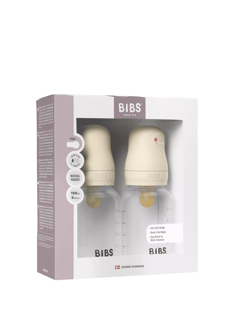 BIBS latex baby bottle slow flow 150ml pack of 2 (British brand)