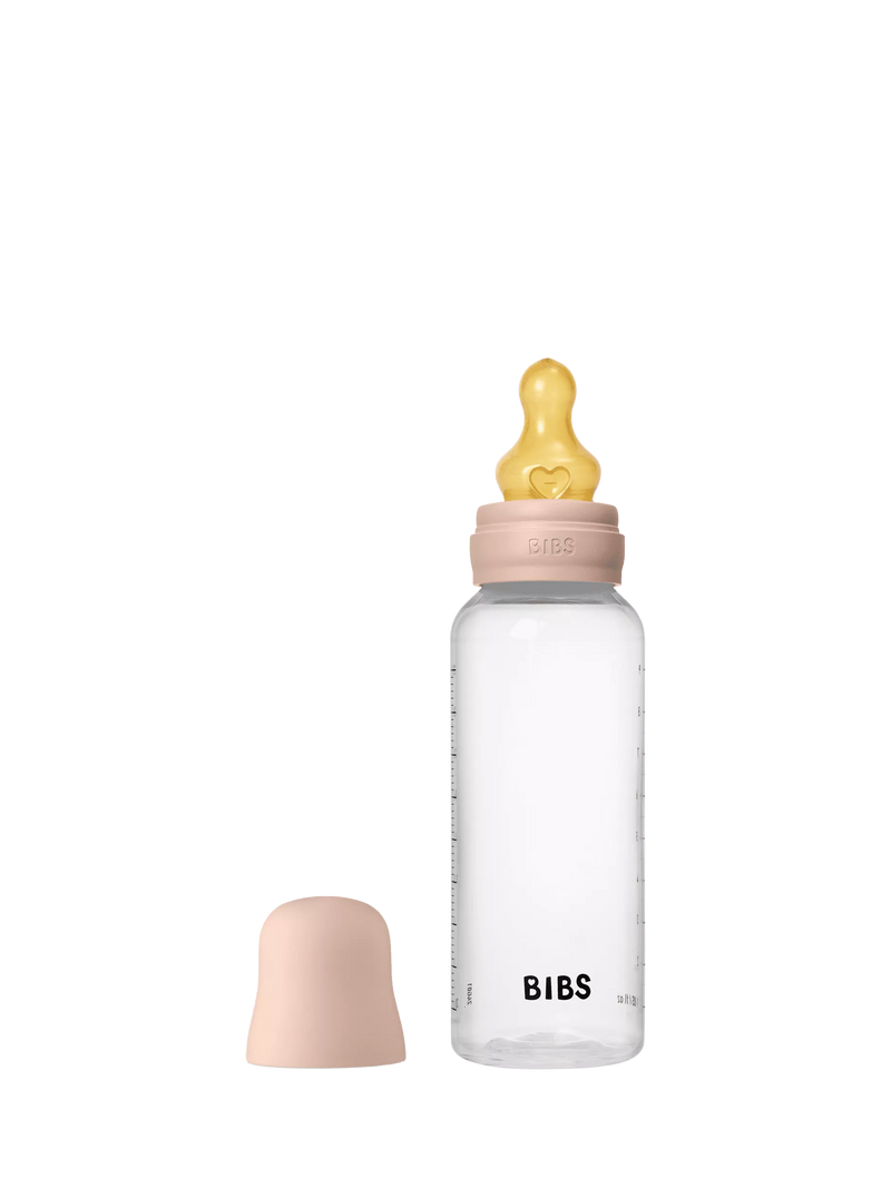 BIBS Latex Baby Bottle, Medium Flow, 270ml, Blush