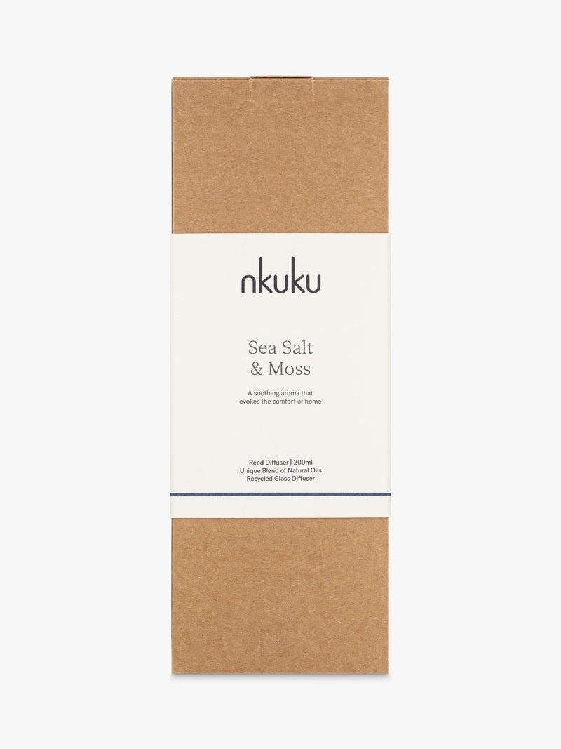 nkuku Sea Salt & Moss reed diffuser 200ml, imported from the UK