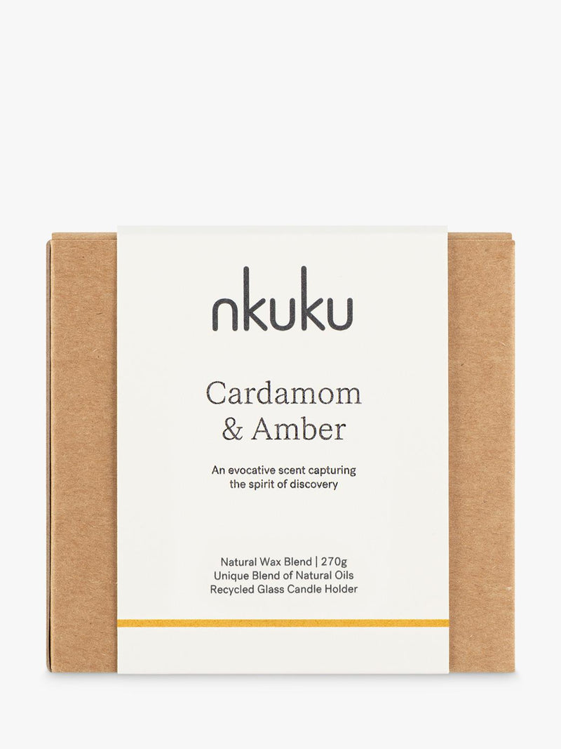 nkuku cardamom and amber scented candle - British product