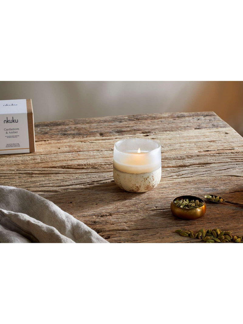 nkuku cardamom and amber scented candle - British product