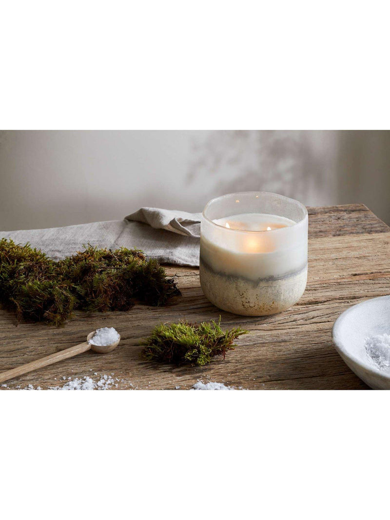 nkuku scented candle sea salt and moss 3 wick, UK version