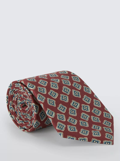 John Lewis John Lewis Bold Floral Pattern Silk Tie 148cm- Buy online at McGrocer