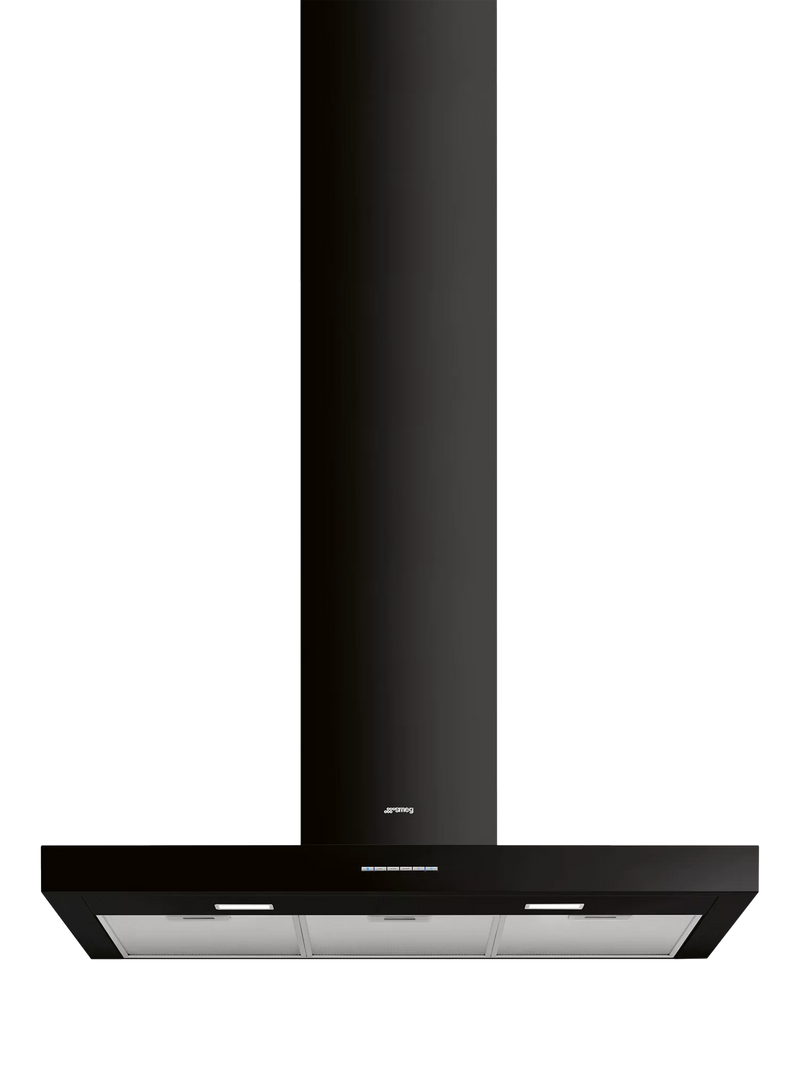 Smeg black 90cm T-shape chimney cooker hood (British brand)