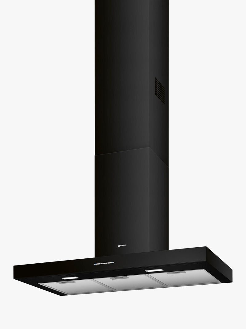 Smeg black 90cm T-shape chimney cooker hood (British brand)