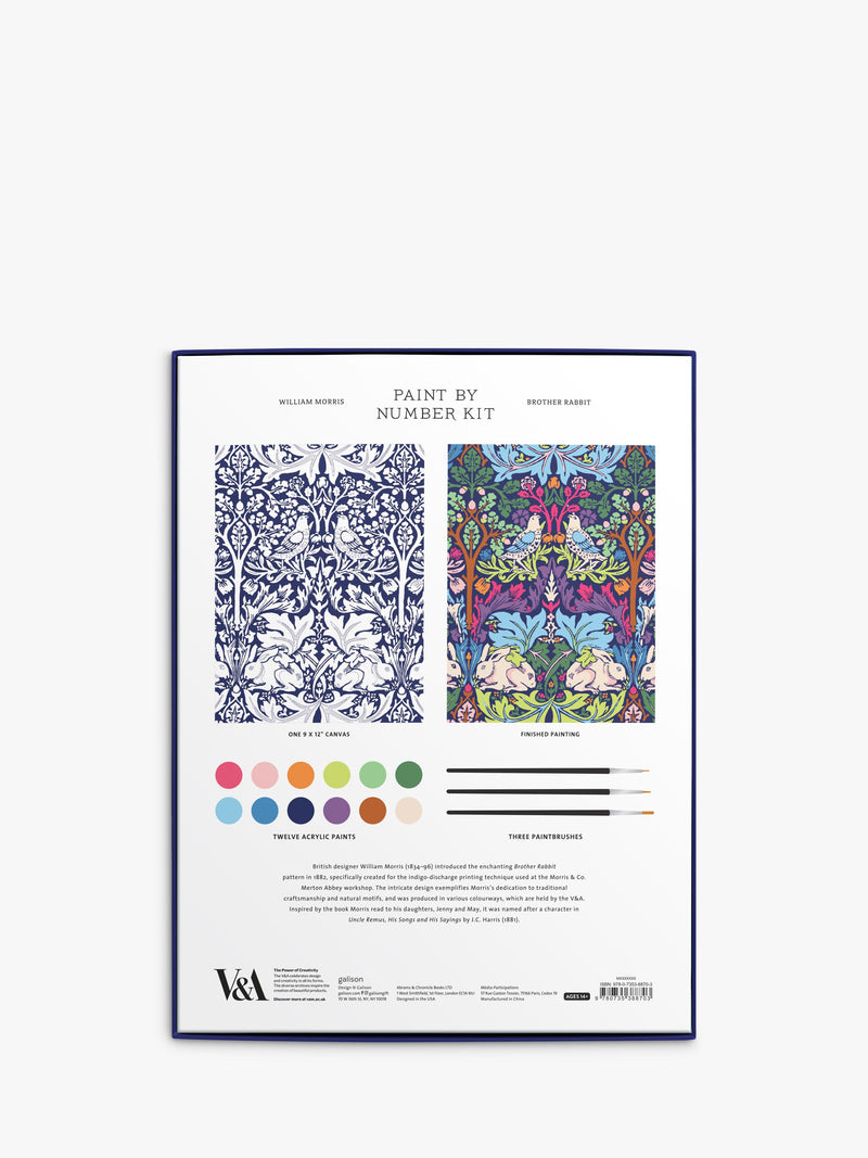 Galison William Morris rabbit paint kit 9x12 canvas - British product
