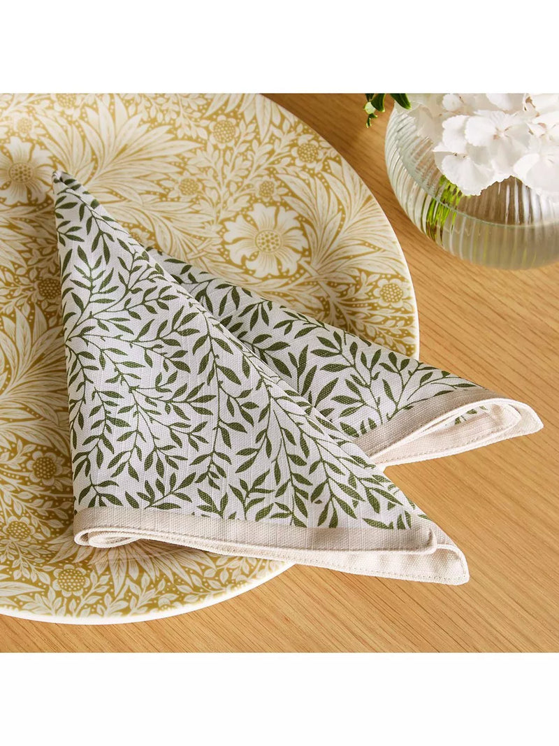 Morris & Co. napkins set two yellow green (British brand)
