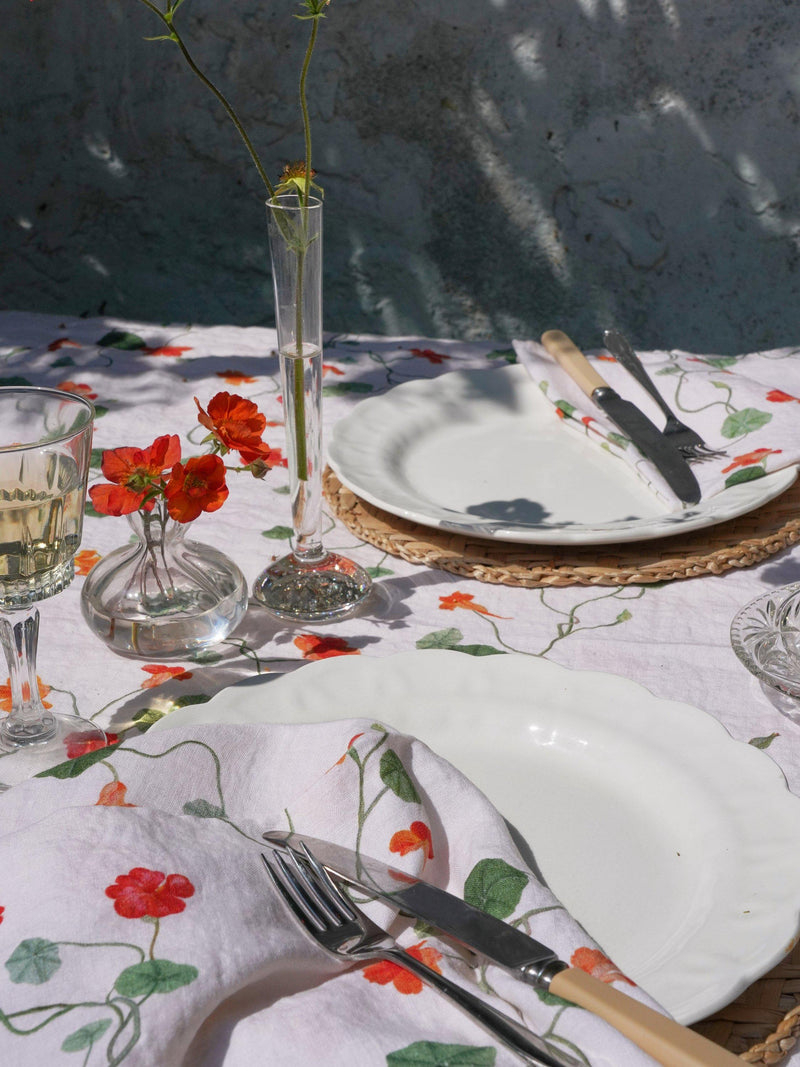 By Hope linen napkin nasturtium print 45x45cm, UK version