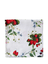 John Lewis By Hope Wild Strawberry Linen Napkin, White/Multi, 45cm x 45cm- Buy online at McGrocer