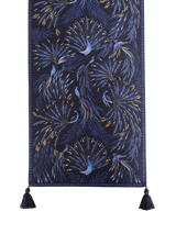 John Lewis Sara Miller Anniversary Collection Peacock Parade Cotton Table Runner Dark Blue 260cm- Buy online at McGrocer