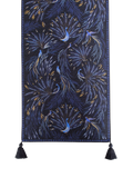 Sara Miller Peacock Parade cotton table runner 260cm dark blue, imported from the UK