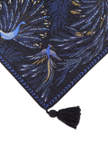 Sara Miller Peacock Parade cotton table runner 260cm dark blue, imported from the UK