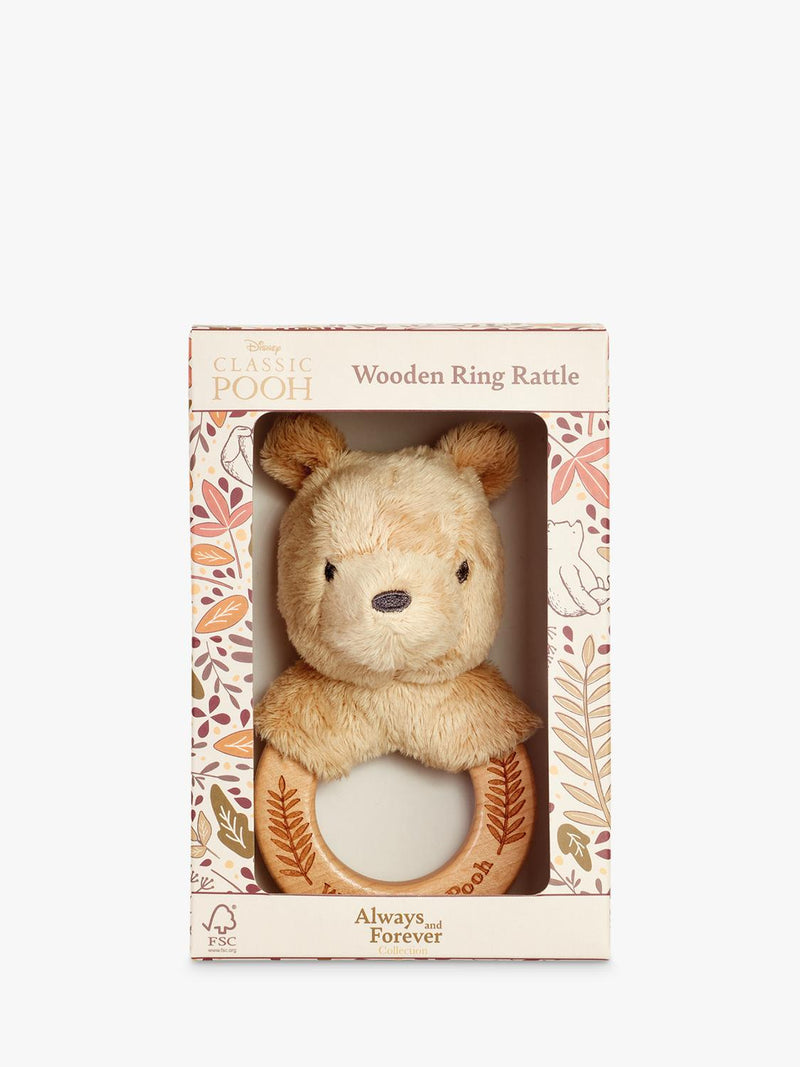 Winnie the Pooh wooden ring rattle - British product