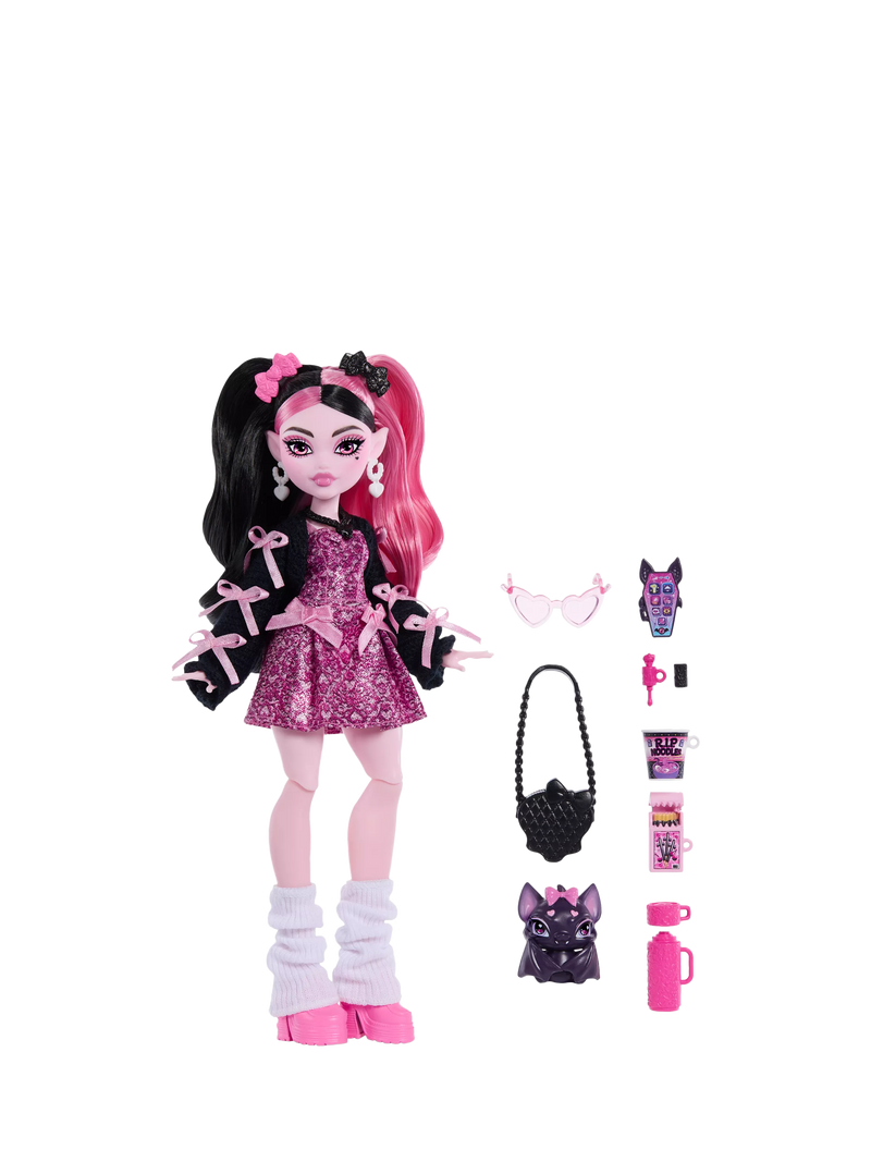 Monster High Draculaura doll with Count Fabulous pet (British brand)