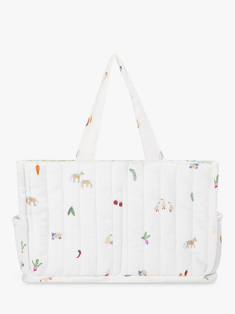 Avery Row Little Farm changing caddy organic cotton, imported from the UK