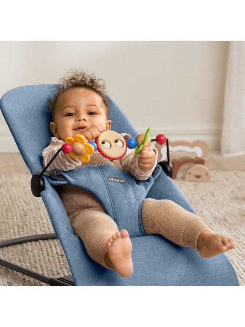 BabyBjörn Bliss Woven baby bouncer in blue, UK version