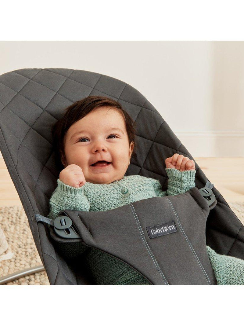 BabyBjörn Bliss woven quilt baby bouncer Anthracite, UK version