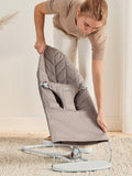 BabyBjörn Bliss baby bouncer sand grey petal quilt fabric, imported from the UK