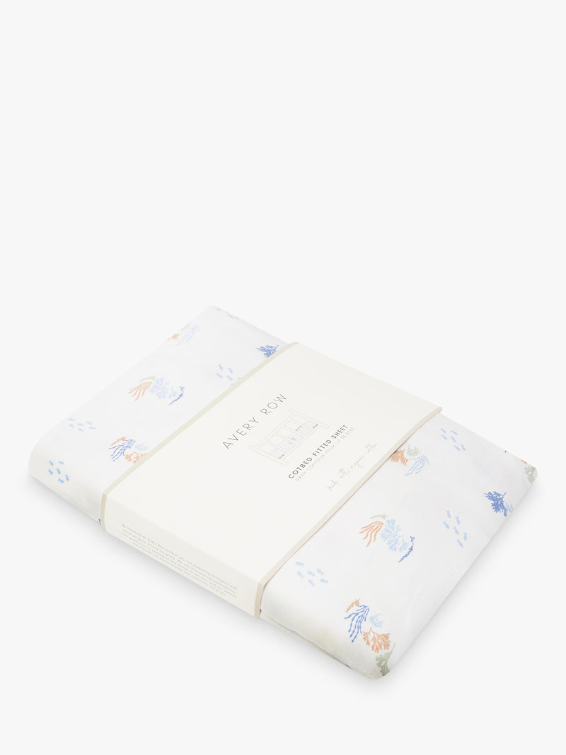 Avery Row cotbed fitted sheet Coastline, UK version