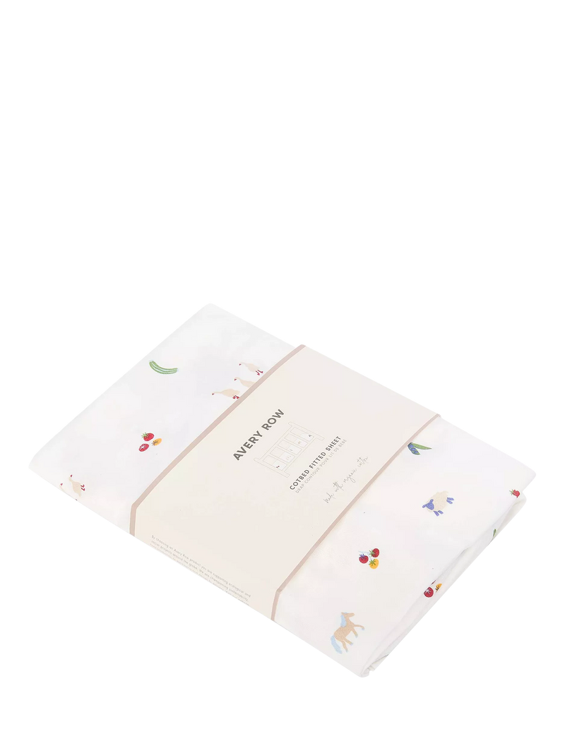Avery Row cotbed fitted sheet Little Farm, UK version