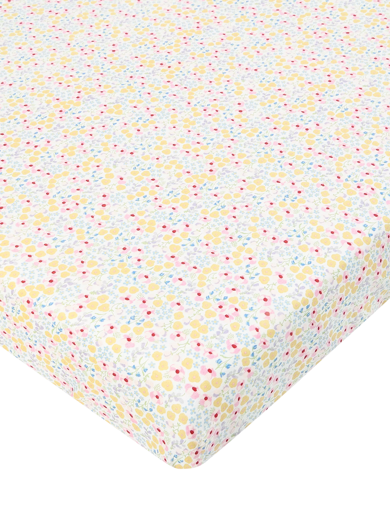 Avery Row cotbed fitted sheet Wildflower Garden 70x140cm, imported from the UK