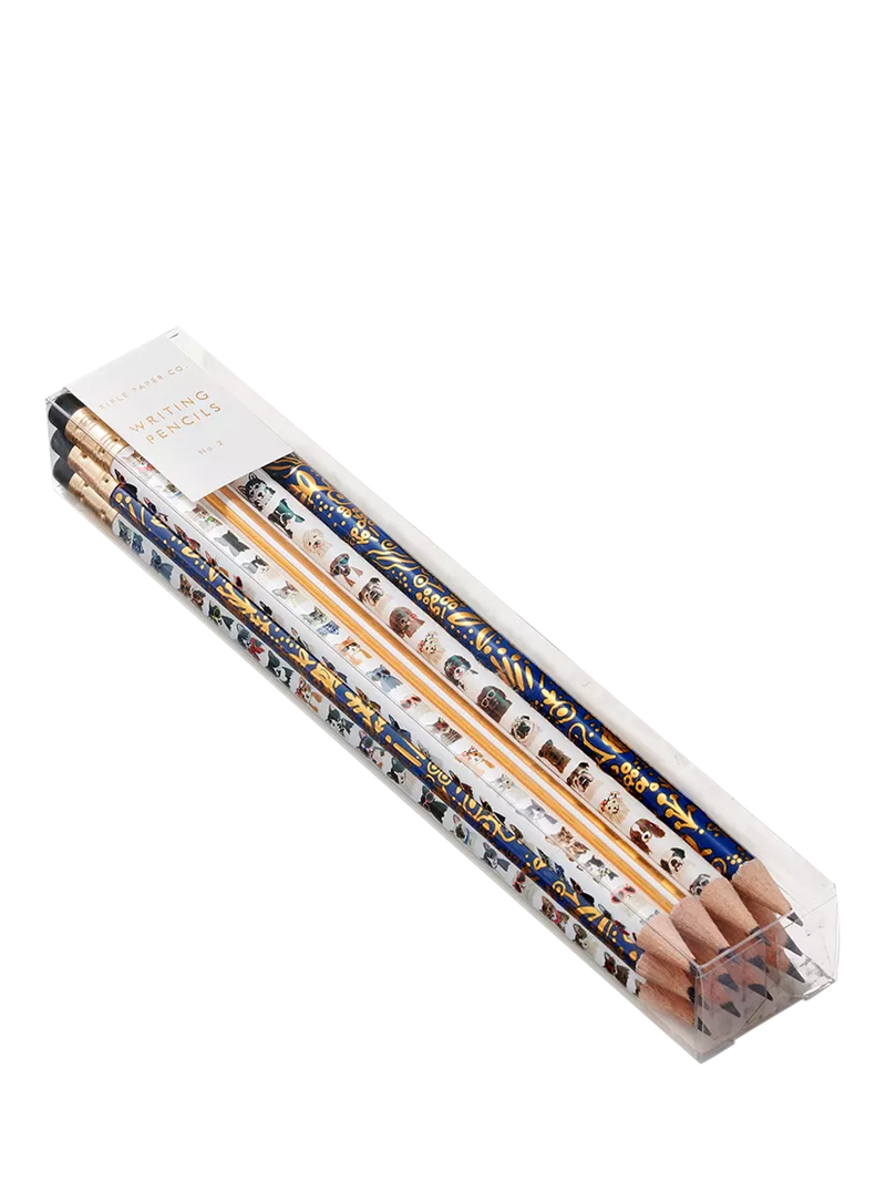 Rifle Paper Co cat dog pencil set gold foil - British product