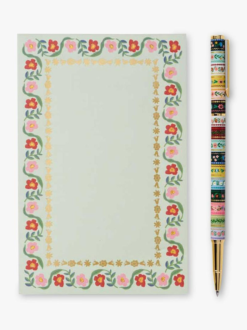Rifle Paper Co Gemma floral pen with black ink (British brand)