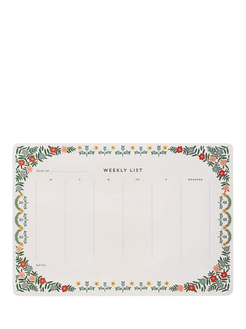 Rifle Paper Co Rosette weekly desk pad, multi - British product