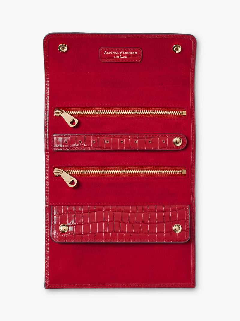 Aspinal of London jewellery roll red, imported from the UK