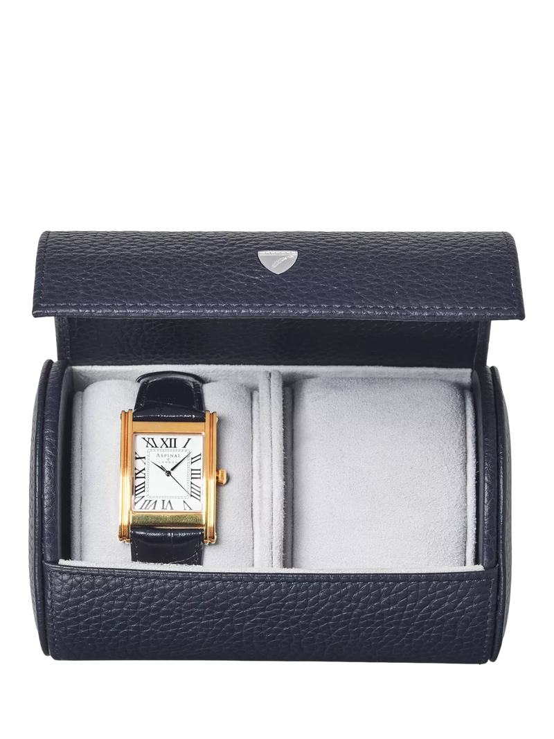 Aspinal of London double watch box Navy - UK version