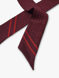 Aspinal of London skinny hearts silk scarf in cherry, UK version