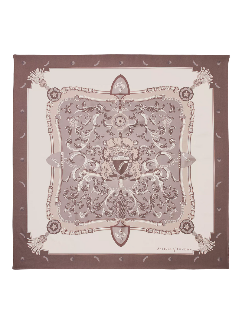 Aspinal of London silk scarf 90cm moleskin - British product