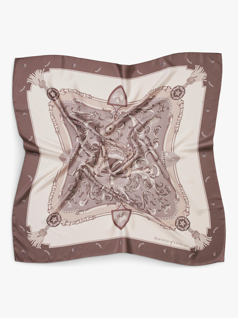 Aspinal of London silk scarf 90cm moleskin - British product