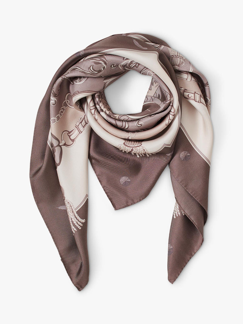 Aspinal of London silk scarf 90cm moleskin - British product